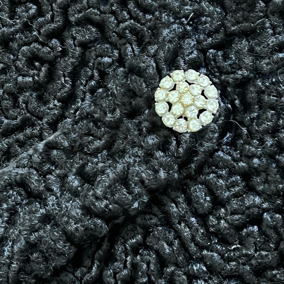 Vintage Black Curly Lamb Coat With Mink Fur Collar - Picture 11 of 15